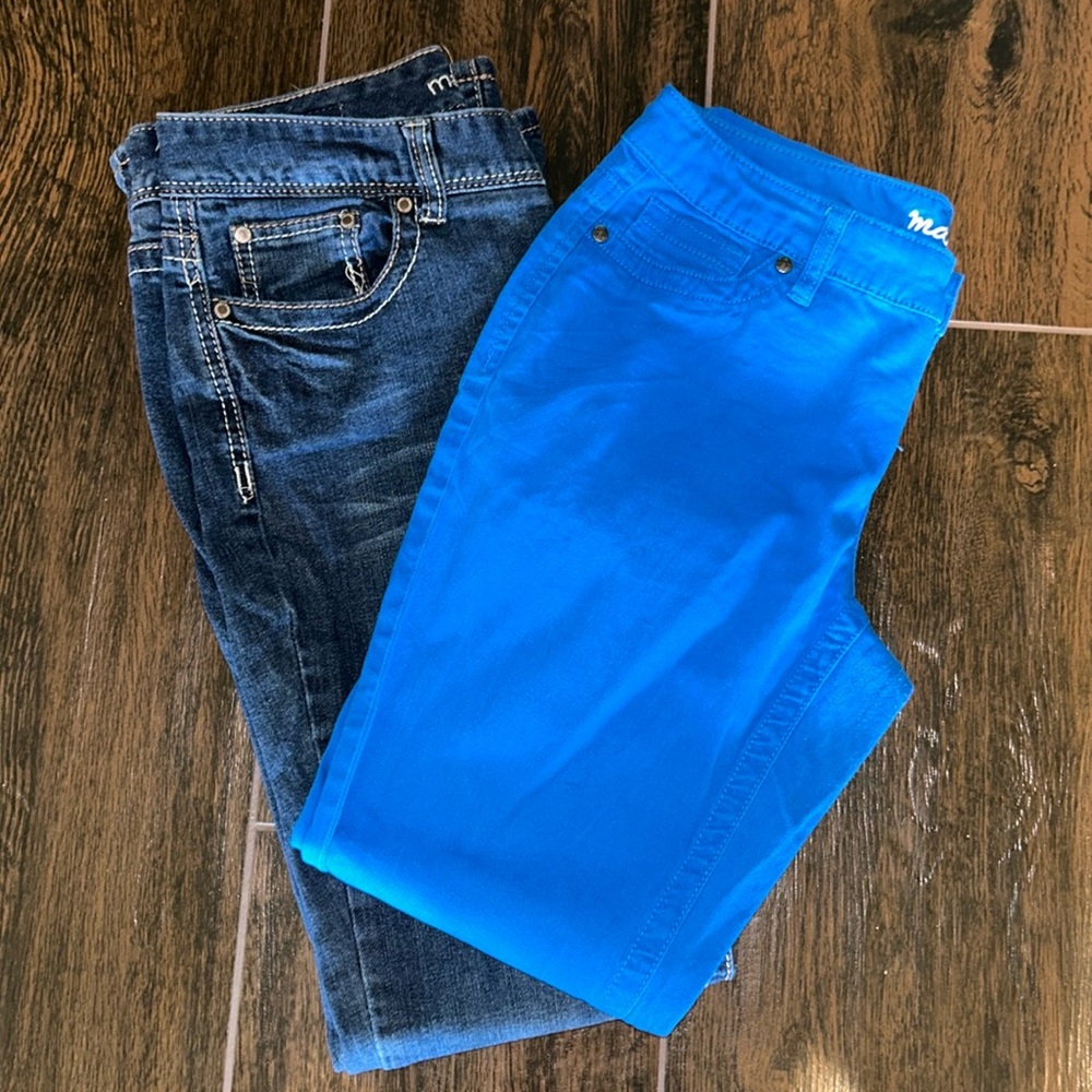Maurices Flare Jeggings Blue Pants lot Sz 7/8